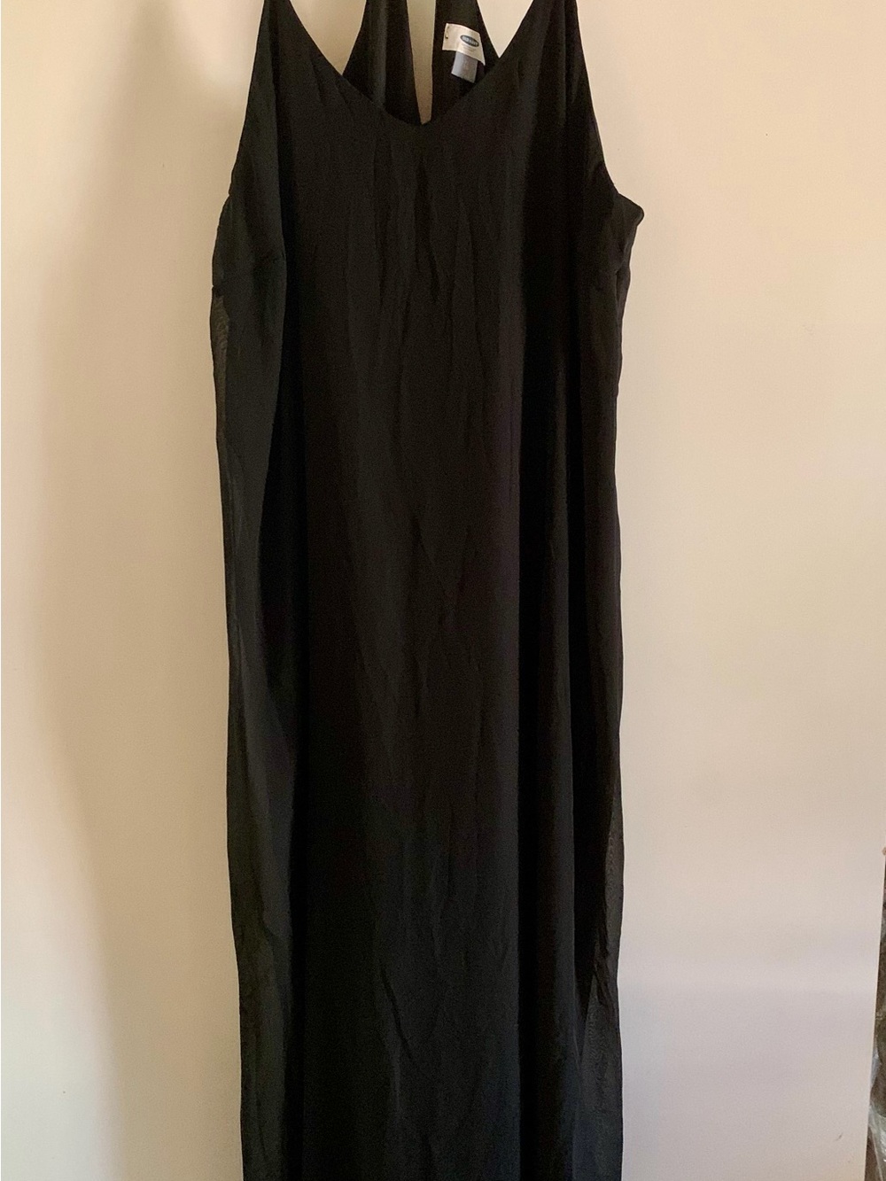 Old Navy Black Maxi Slip Dress with V-Neck